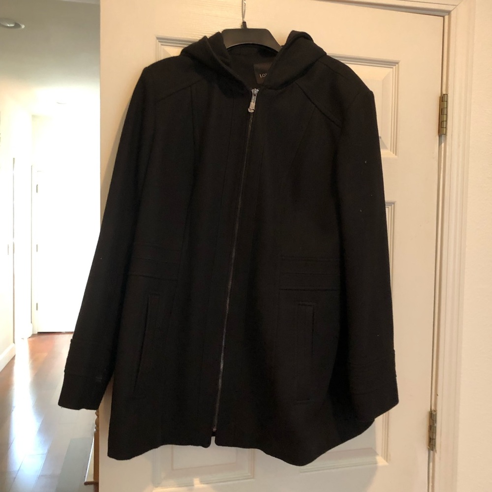 London Fog wool blend hooded jacket. Color XL. Almost new.